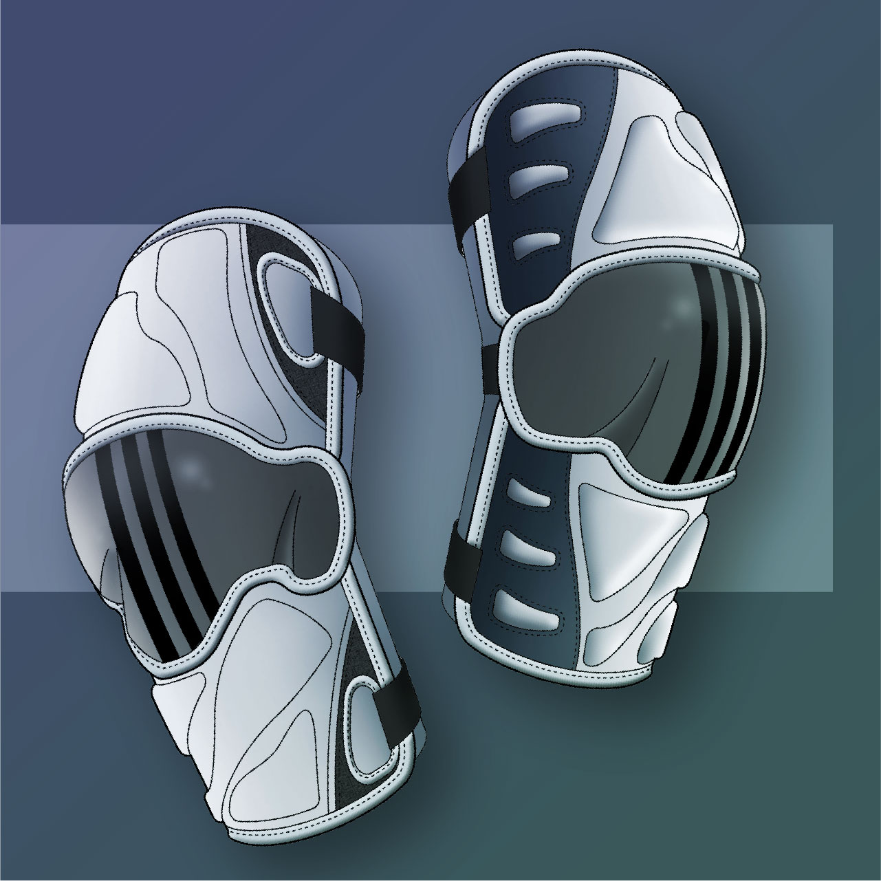 Adidas Lacrosse Gear | Knee Pad Illustrations 